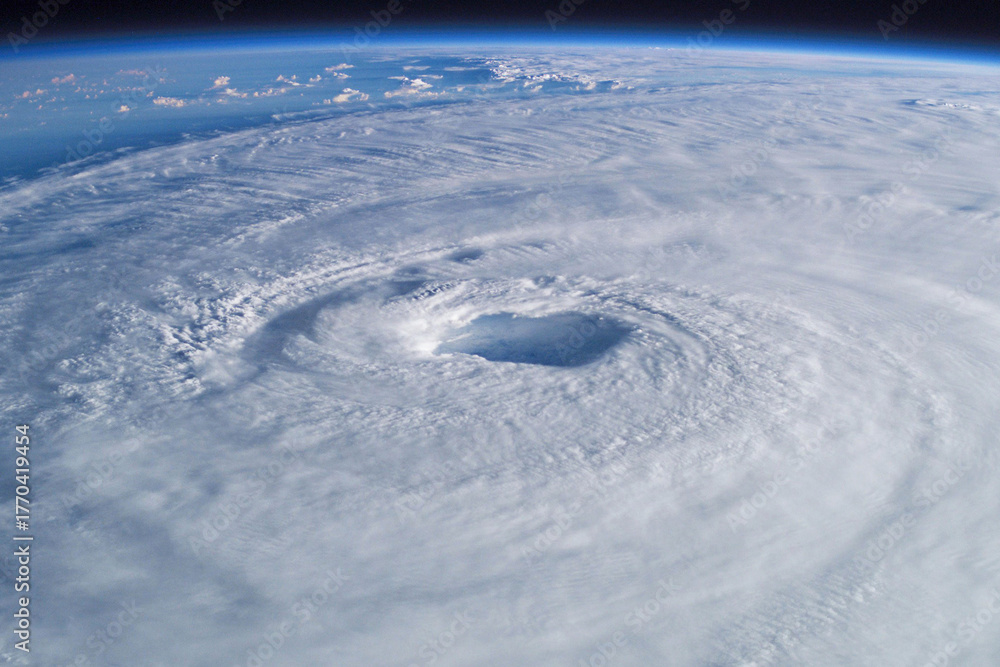 Hurricane Melissa 2025. Powerful hurricane seen from space with a ...