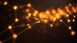 © wang - Abstract network of glowing nodes and lines in warm tones against a dark sophisticated backdrop.