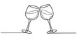 © Icon_gallery - Continuous line drawing of two wine glasses clinking together in celebration vector