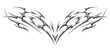 © BonkiStudio - Chrome neo tribal tattoo. Succubus womb sigils and sharp cyber sigilism elements in liquid silver Y2K style
