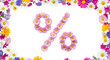© SARWAR - Percentage sign made of flowers isolated on transparent background
