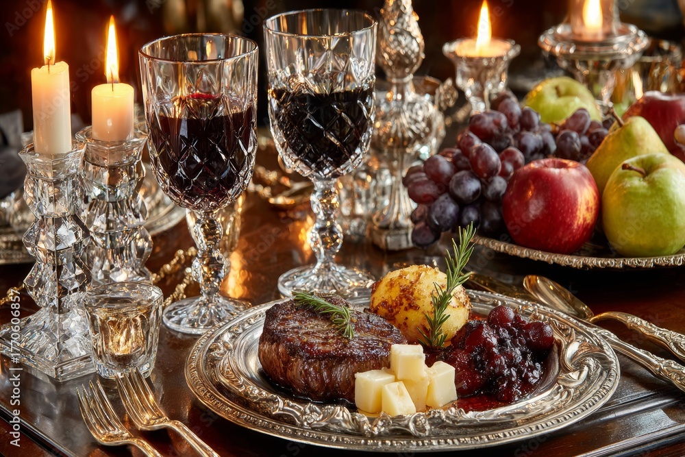Preparativos para la celebración de Navidad y Año Nuevo con una cena ...