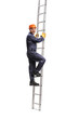 © Ljupco Smokovski - Worker in overall uniform and helmet standing on a ladder