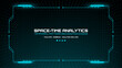 © hiten666 - Detailed hud vector graphics with space-time analytics text on a black background for user interface design and futuristic technology concept.