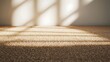 © Tanakrit - A close-up view of a textured carpet with soft shadows and light patterns creating a warm, inviting ambiance in a room.