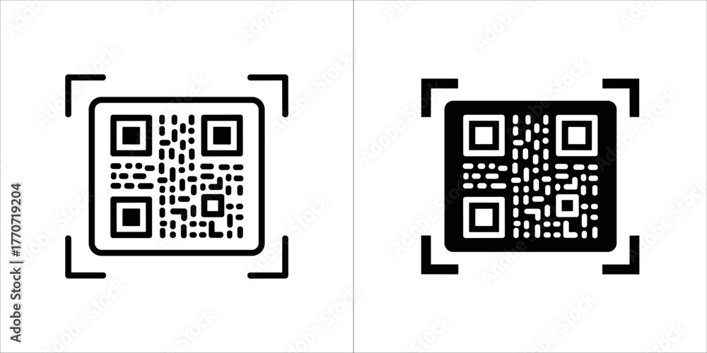 Styles's Qr Code Illustration of a qr code in two styles for scanning and information ...
