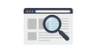 © Nomads Studio - Illustration of a browser window with a magnifying glass over content, symbolizing search.