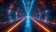 © Raffaza - Abstract digital tunnel with glowing lights