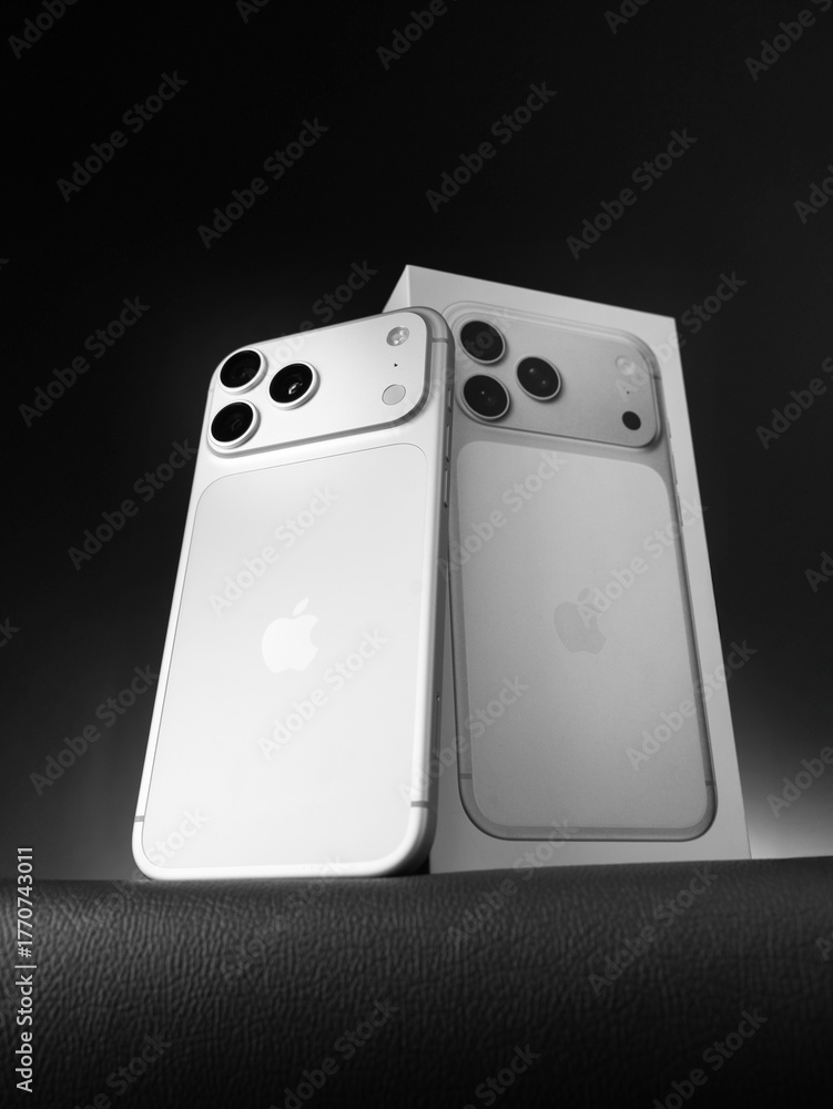 Photo Stock iPhone 17 Pro Max in silver colour shot in Bangalore, India