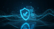 © Ahad - Neon blue shield with checkmark and document security
