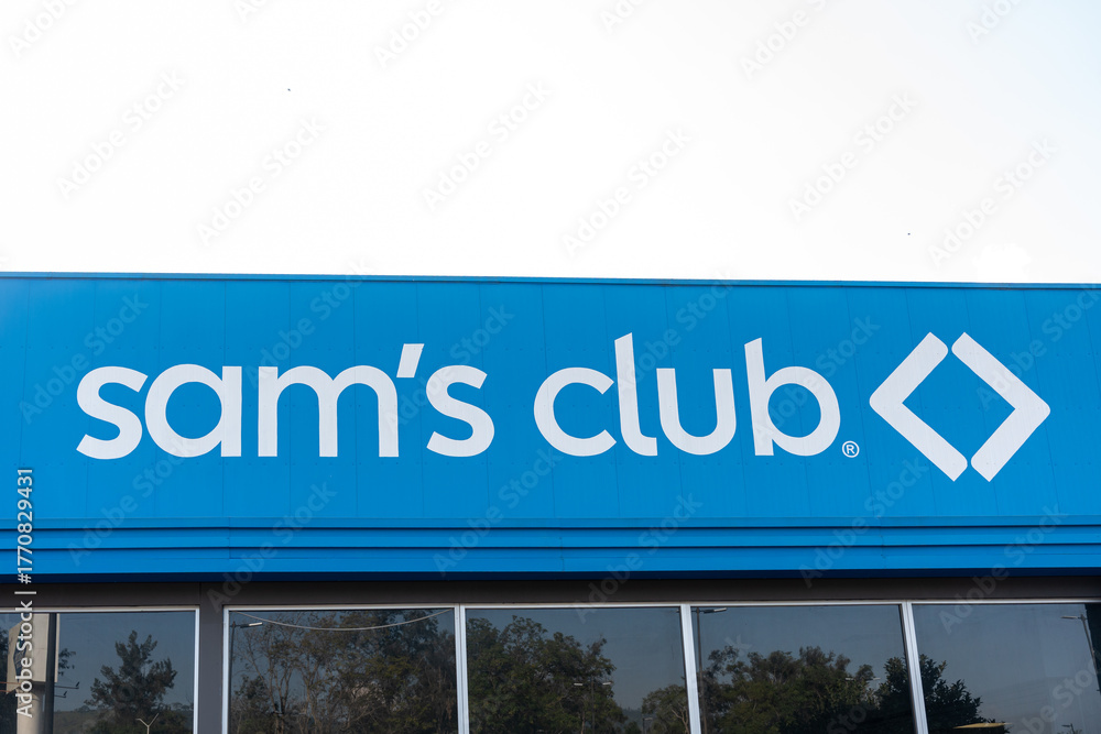 Sam's Club logo, Sams club wholesale superstore facade, Guadalajara ...