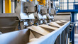 © photo for everything - A close-up captures a series of industrial machines with trays filled with white granules, likely in a food processing or manufacturing setting. Precise technology at work.