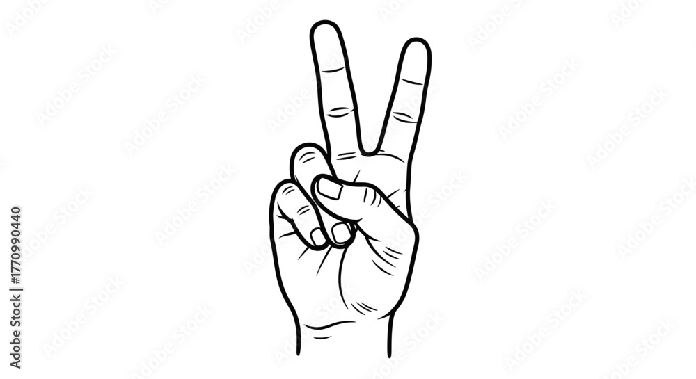Peace Hand Sign Example Hand gesture showing the sign of peace Stock Vector | Adobe Stock