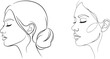 © Muhammad - Elegant Minimalist Profile Line Art Women, Detailed and Abstract Styles