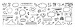 © Rakibul - Collection of hand drawn doodle arrows speech bubbles shapes and abstract elements on white background