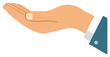 © Вадим Ливандівський - Open palm holding nothing offering support or receiving help in a business context