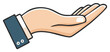 © Олександр Романюк - Cartoon business hand, palm up, gesturing to give, show, or receive.