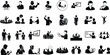 © vector icon - Collection of business and professional icons representing people in various work situations and activities