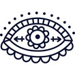 © vinny - Mystical Eye Symbol with Geometric Floral Center and Arrow Markings Against Transparent Background