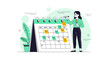 © Tejo - Woman Scheduling Appointments And Planning Events With A Calendar Illustration