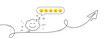 © blankstock - Sleep line icon. Continuous line with share plane. Night rest sign. Comic speech bubble with smile symbol. Five star rate review in speech bubble. Sleep single line ribbon. Loop curve pattern. Vector