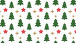 © kiran - Repeating pattern of green christmas trees and red and gold stars on a white background design