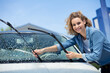 © auremar - young woman washing the car window