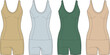 © Shafiul - Vintage Bodysuit Fashion Retro-Inspired Women's Activewear and Swimsuit Design Set