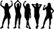 © md manik hossain - Silhouette of Active Women in Dynamic Poses for Sports or Fitness concept