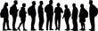 © md manik hossain - Silhouette of diverse group of people standing in line together black