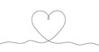 © chekman - Heart in one line art style. Drawing of a love symbol with editable black stroke on a white background. Vector illustration.