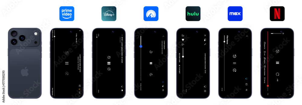 Prime Video, Disney+, Paramount+, Hulu, Max, and Netflix in iphone 17 ...