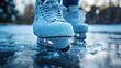 © Moments In Frame - Ice Skating Close-Up on Frozen Lake Winter Sports and Outdoor Adventure