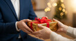 © FOODART - Exchanging a Golden Gift A Festive Gesture of Giving and Celebration