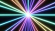 © MACHATOMI - Bright neon-colored focus line background with radiating energy beams, futuristic pop-art design, clean center for text overlay