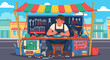 © Arcopollo - Craftsman at Work - Repairing Electronics at Outdoor Stand.