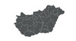 © Maureen - Hungary region map outline with borders in silhouette style