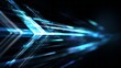 © YOUR - Bright blue abstract digital energy streams rush forward into a dark background