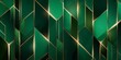 © YOUR - Geometric abstract background featuring deep emerald green shapes accented by shining gold lines