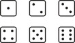 © Rehan - Six Sided Dice Faces Set, Minimal Black and White Icon Collection, Standard Game Cubes 1 to 6