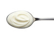 © Miraj Ahsan - A metal spoon filled with creamy white yogurt or sour cream isolated on transparent background