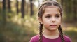 © Anna - Young caucasian girl with braided hair in forest setting