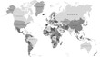 © Pavel - World map. Grey modern vector map. Silhouette map.
