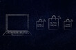 © faithie - laptop with shopping bags early access black friday cyber monday sale