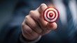© pinkrabbit - set goals for work. dart aiming at the target center business. goal, aiming marketing target metaphor, Succeed dart board, defines objectives, success investment ideas, winner, Generate by AI