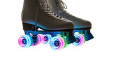 Pair of roller skates with illuminating wheels isolated PNG with Transparent Background
