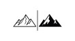 © fantastic - Mountain Logo Set - Outline and Solid Style Peak Icons