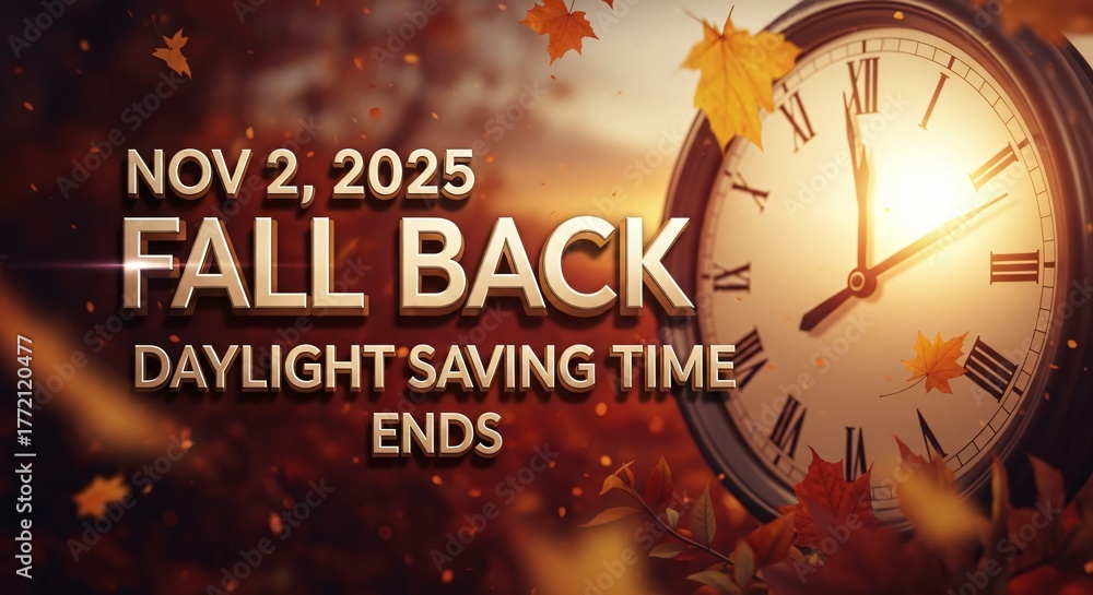 Fall Back Daylight Saving Time Ends November 2nd 2025 Clock Change ...