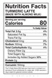 © Ismail - Nutrition facts label for turmeric latte drink vector illustration on transparent background
