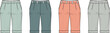 © Tamanna - Fashionable high-waisted pants with cuff detail in various colors for versatile styling